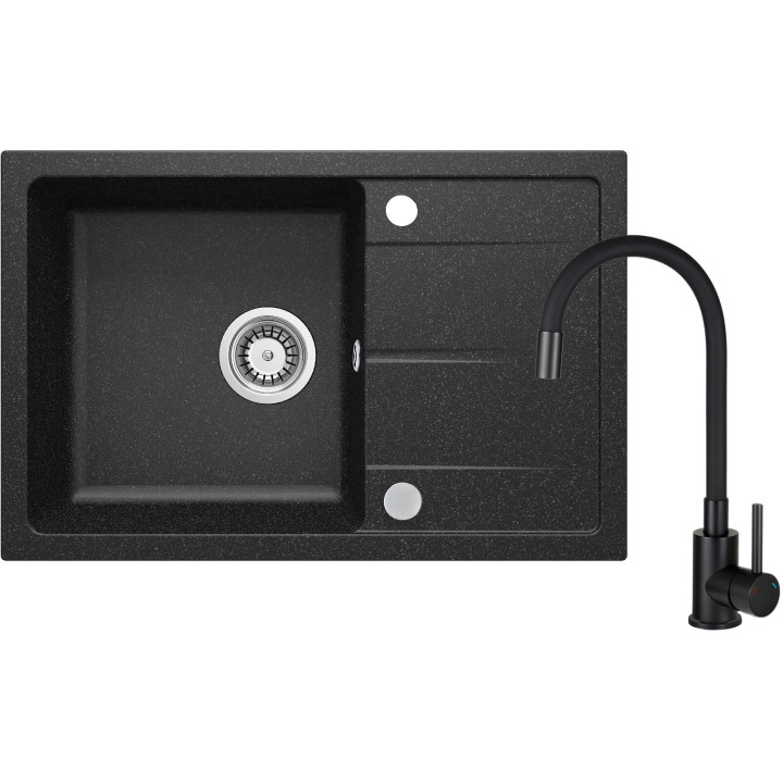 SET: ZLEW GRANITOWY ZDR2113 GRAFITOWY + BATERIA BOC_N72M NERO ZRDP2113