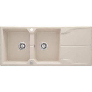 ZLEW. ANDANTE BEŻ GRANIT 2K Z/O 1160X500X224, 3,5" + OSPRZĘT SPACE SAVER ZQN_5213