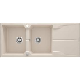 ZLEW. ANDANTE BEŻ GRANIT 2K Z/O 1160X500X224, 3,5" + OSPRZĘT SPACE SAVER ZQN_5213