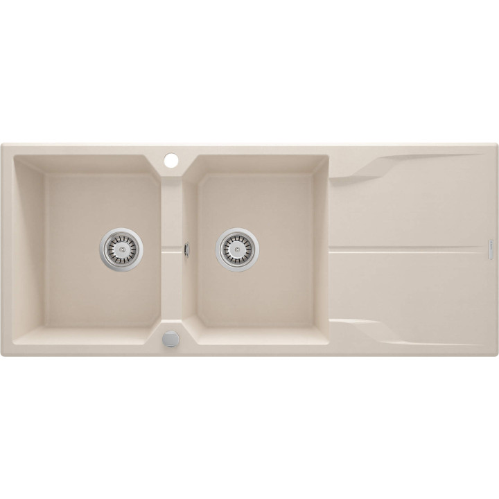 ZLEW. ANDANTE BEŻ GRANIT 2K Z/O 1160X500X224, 3,5" + OSPRZĘT SPACE SAVER ZQN_5213