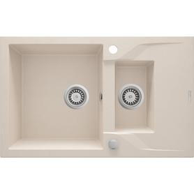 ZLEW. ANDANTE BEŻ GRANIT 1,5K Z/O 780X490X194, 3,5" + OSPRZĘT SPACE SAVER ZQN_5513