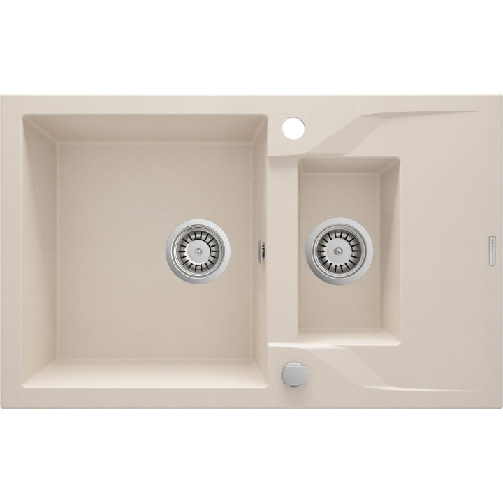 ZLEW. ANDANTE BEŻ GRANIT 1,5K Z/O 780X490X194, 3,5" + OSPRZĘT SPACE SAVER ZQN_5513