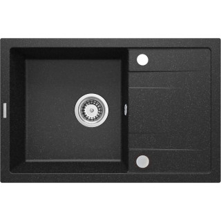 ZLEW. CORIO GRAFIT GRANIT 1K Z/O 670x440x175, 3,5" + OSPRZĘT + ZAŚLEPKA OTWORU  ZRC_2113