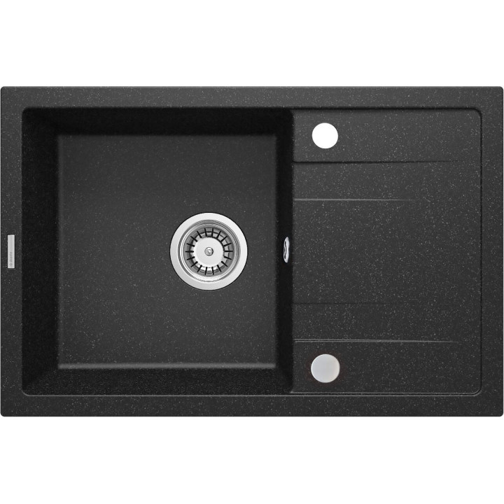 ZLEW. CORIO GRAFIT GRANIT 1K Z/O 670x440x175, 3,5" + OSPRZĘT + ZAŚLEPKA OTWORU  ZRC_2113