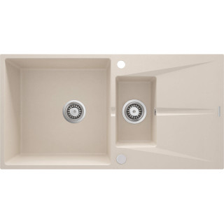 ZLEW. CORIO BEŻOWY GRANIT 1,5K Z/O 970x500x215, 3,5" + OSPRZĘT SPACE-SAVER + ZAŚLEPKA OTWORU  ZRC_5513