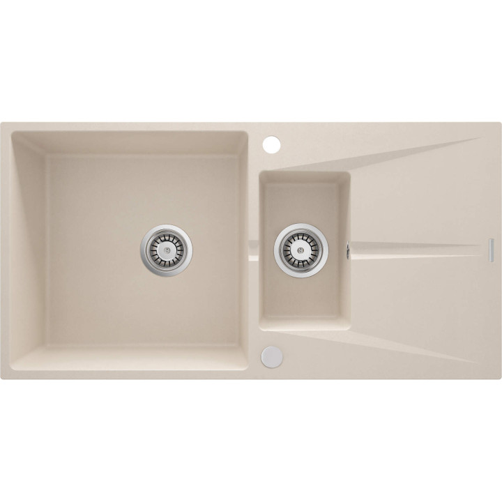 ZLEW. CORIO BEŻOWY GRANIT 1,5K Z/O 970x500x215, 3,5" + OSPRZĘT SPACE-SAVER + ZAŚLEPKA OTWORU  ZRC_5513