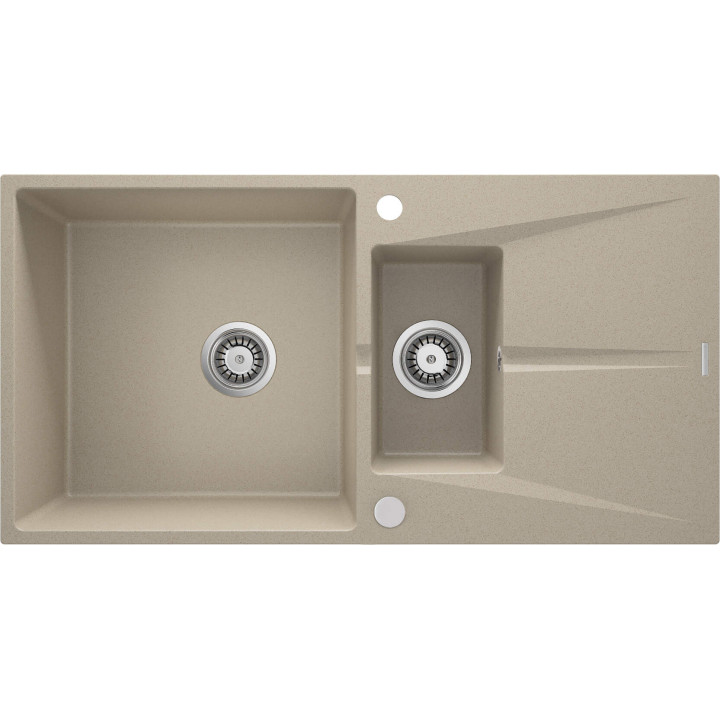 ZLEW. CORIO PIASKOWY GRANIT 1,5K Z/O 970x500x215, 3,5" + OSPRZĘT SPACE-SAVER + ZAŚLEPKA OTWORU  ZRC_7513