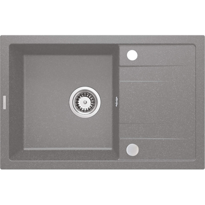 ZLEW. CORIO SZARY METALIK GRANIT 1K Z/O 670x440x175, 3,5" + OSPRZĘT SPACE-SAVER + ZAŚLEPKA OTWORU  ZRC_S113