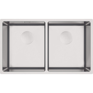 ZLEW. PODBLATOWY EGERIA STAL SZCZOTKOWANA 2K B/O, 740x440x200 + OSPRZĘT SPACE-SAVER  ZPE_020A