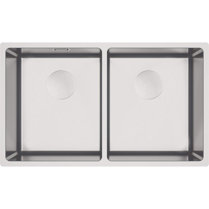 ZLEW. PODBLATOWY EGERIA STAL SZCZOTKOWANA 2K B/O, 740x440x200 + OSPRZĘT SPACE-SAVER  ZPE_020A