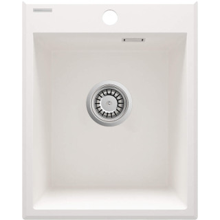 ZLEW. ERIDAN ALABASTER GRANIT 1K 400X500X212, 3,5" + OSPRZĘT SPACE SAVER LUX  ZQE_A104