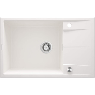 ZLEW. ERIDAN ALABASTER GRANIT 1K Z/O 780X500X210, 3,5" + OSPRZĘT SPACE SAVER LUX  ZQE_A11B