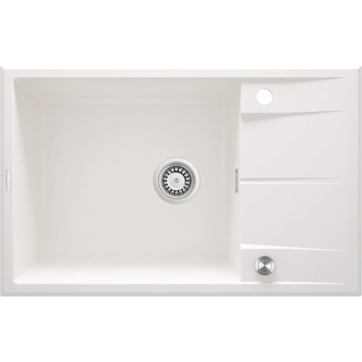 ZLEW. ERIDAN ALABASTER GRANIT 1K Z/O 780X500X210, 3,5" + OSPRZĘT SPACE SAVER LUX  ZQE_A11B