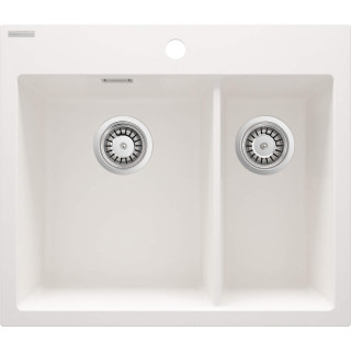 ZLEW. ERIDAN ALABASTER GRAN 600X520X214 3,5" + OSPRZĘT SPACE SAVER LUX ZQE_A503