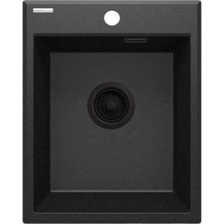 ZLEW. ERIDAN GRAFIT METALIK GRANIT 1K 400X500X212, 3,5" + OSPRZĘT SPACE SAVER LUX  ZQE_G104