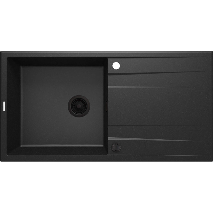 ZLEW. ERIDAN GRAFIT. METALIC GRANIT 1K Z/O 1000X520X203, 3,5" + OSPRZĘT SPACE SAVER LUX  ZQE_G713