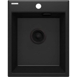 ZLEW. ERIDAN NERO GRANIT 1K 400X500X212, 3,5" + OSPRZĘT SPACE SAVER LUX  ZQE_N104