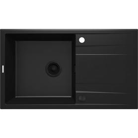 ZLEW. ERIDAN NERO GRANIT 1K Z/O 860X500X203 + OSPRZĘT SPACE SAVER ZQE_N113