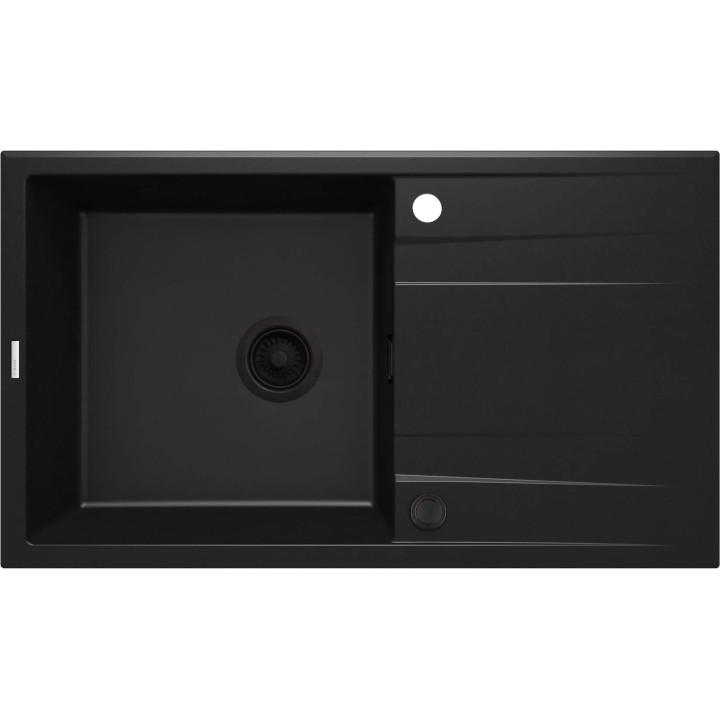 ZLEW. ERIDAN NERO GRANIT 1K Z/O 860X500X203 + OSPRZĘT SPACE SAVER ZQE_N113