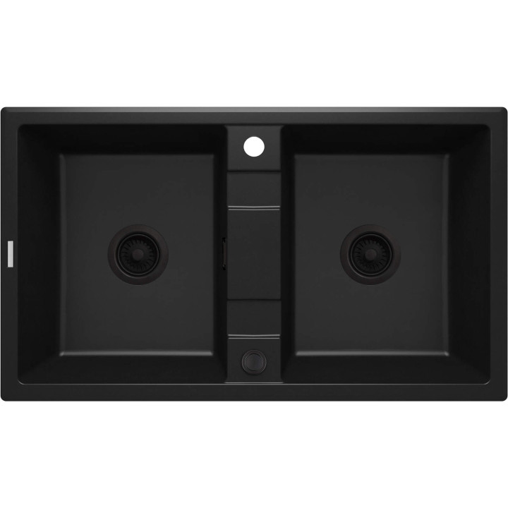 ZLEW. ERIDAN NERO GRANIT 2K B/O 860X500X220, 3,5" + OSPRZĘT SPACE SAVER LUX ZQE_N203