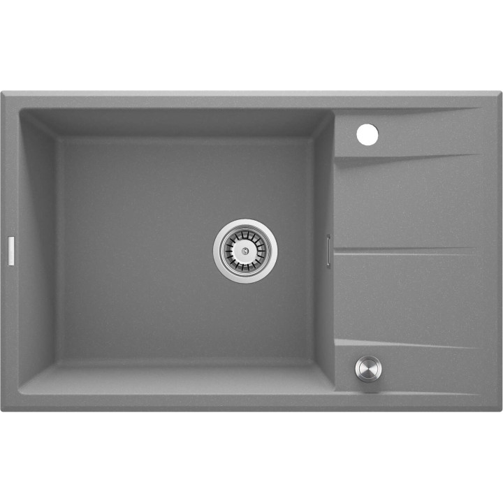 ZLEW. ERIDAN SZARY METALIK GRANIT 1K Z/O 780X500X210, 3,5" + OSPRZĘT SPACE SAVER LUX  ZQE_S11B