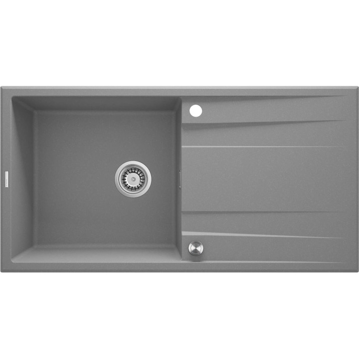 ZLEW. ERIDAN SZARY METALIK GRANIT 1K Z/O 1000X520X203, 3,5" + OSPRZĘT SPACE SAVER LUX  ZQE_S713