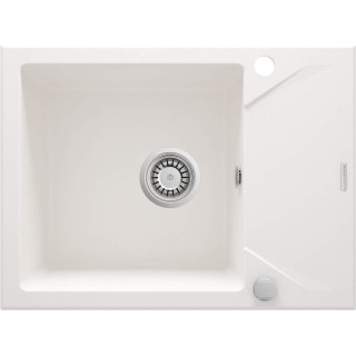 ZLEW. EVORA ALABASTER GRANIT 1K Z/KO 590X440X193, 3,5" + OSPRZĘT SPACE SAVER ZQJ_A11A