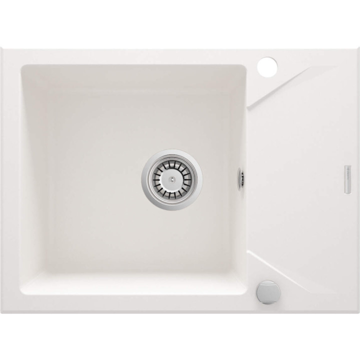 ZLEW. EVORA ALABASTER GRANIT 1K Z/KO 590X440X193, 3,5" + OSPRZĘT SPACE SAVER ZQJ_A11A
