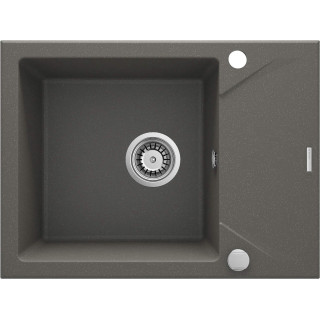 ZLEW. EVORA ANTRACYT METALIK GRANIT 1K Z/KO 590X440X193, 3,5" + OSPRZĘT SPACE SAVER ZQJ_T11A