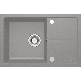 ZLEW. LEDA SZARY METALIK GRANIT 1K Z/O 670x440x164, 3,5" + OSPRZĘT SPACE-SAVER   ZRD_S113