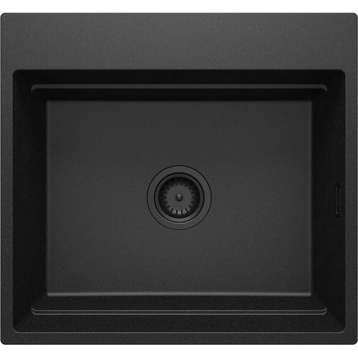 ZLEW. MAGNETIC GRAFIT METALIK GRANIT 1K 560X520X220, 3,5" + OSPRZĘT SPACE-SAVER NERO CLICK  ZRM_G10A