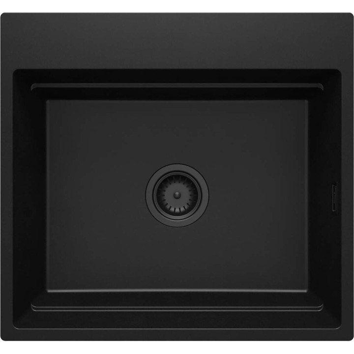 ZLEW. MAGNETIC NERO GRANIT 1K 560X520X220, 3,5" + OSPRZĘT SPACE SAVER NERO CLICK  ZRM_N10A