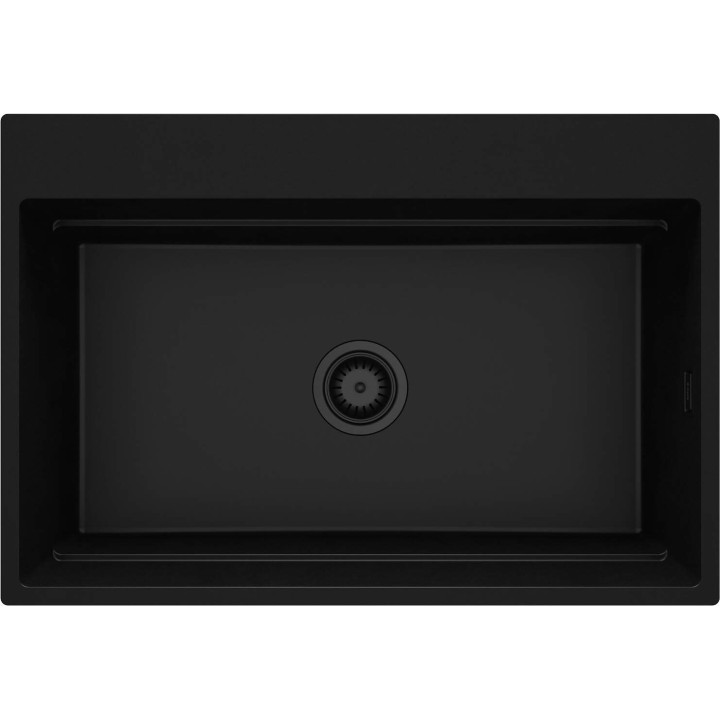 ZLEW. MAGNETIC NERO GRANIT 1K 760X520X220, 3,5" + OSPRZĘT SPACE SAVER NERO CLICK  ZRM_N10B