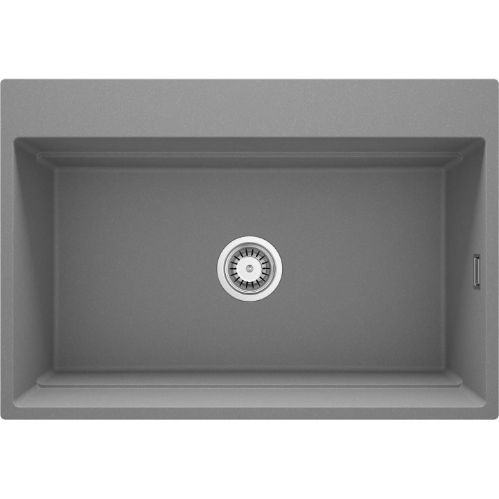 ZLEW. MAGNETIC SZARY METALIK GRANIT 1K 760X520X220, 3,5" + OSPRZĘT SPACE SAVER CLICK  ZRM_S10B