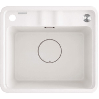 ZLEW. MOMI ALABASTER GRANIT 1K 440x500x230 MM + OSPRZĘT SPACE-SAVER  ZKM_A103