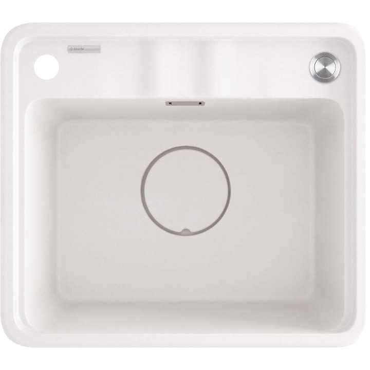 ZLEW. MOMI ALABASTER GRANIT 1K 440x500x230 MM + OSPRZĘT SPACE-SAVER  ZKM_A103