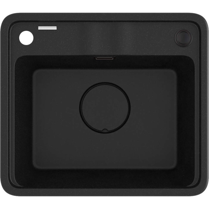 ZLEW. MOMI GRAFIT METALIK GRANIT 1K 440x500x230 MM + OSPRZĘT SPACE-SAVER  ZKM_G103