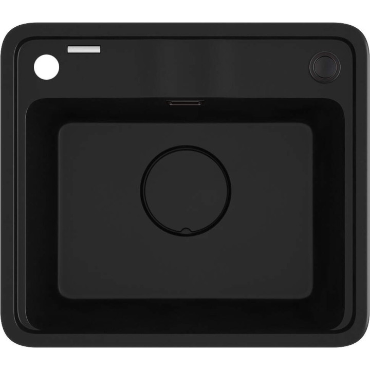 ZLEW. MOMI NERO GRANIT 1K 440x500x230 MM + OSPRZĘT SPACE-SAVER  ZKM_N103