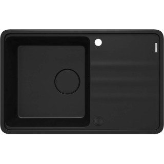 ZLEW. MOMI NERO GRANIT 1K Z/O 780x500x230 MM + OSPRZĘT SPACE-SAVER  ZKM_N113