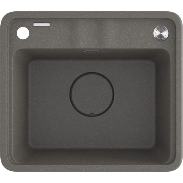 ZLEW. MOMI ANTRACYT METALIK GRANIT 1K 440x500x230 MM + OSPRZĘT SPACE-SAVER  ZKM_T103