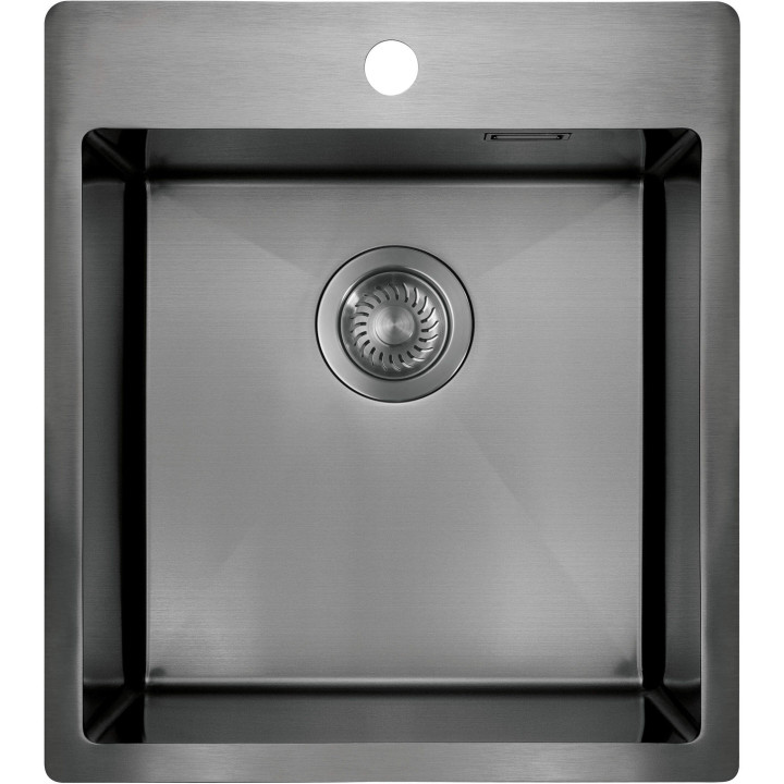 ZLEW.STAL OLFATO PRECIOUS TITANIUM 1K B/O, 450x505x200, 3,5" + OSPRZĘT SPACE-SAVER  ZPO_D10A