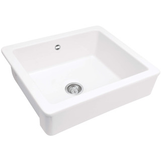 ZLEW. SABOR CERAMICZNY Z KOŁNIERZEM LIGHT BIAŁY 1K B/O 600x490x215, 3,5" + OSPRZĘT SPACE-SAVER  ZCB_610H