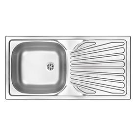 ZLEW. TECHNO SATYNA 1K Z/O 860X435X160, 2" + OSPRZĘT  ZMU_011B