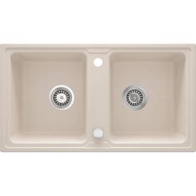 ZLEW. ZORBA BEŻ GRANIT 2K B/O 780X435X180, 3,5" + OSPRZĘT SPACE-SAVER ZQZ_5203