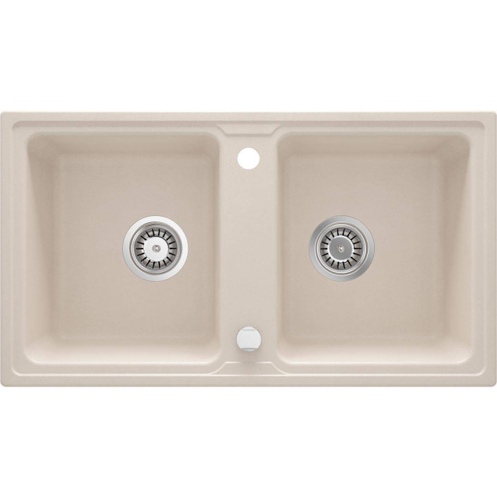 ZLEW. ZORBA BEŻ GRANIT 2K B/O 780X435X180, 3,5" + OSPRZĘT SPACE-SAVER ZQZ_5203