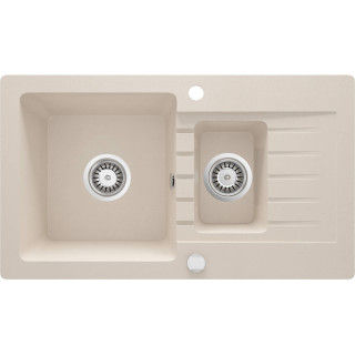 ZLEW. ZORBA BEŻ GRANIT 1,5K Z/O 760X440X164, 3,5" + OSPRZĘT SPACE-SAVER ZQZ_5513