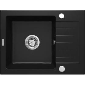 ZLEW. ZORBA NERO GRANIT 1K Z/KO 580X440X164, 3,5" + OSPRZĘT SPACE-SAVER ZQZ_N11A