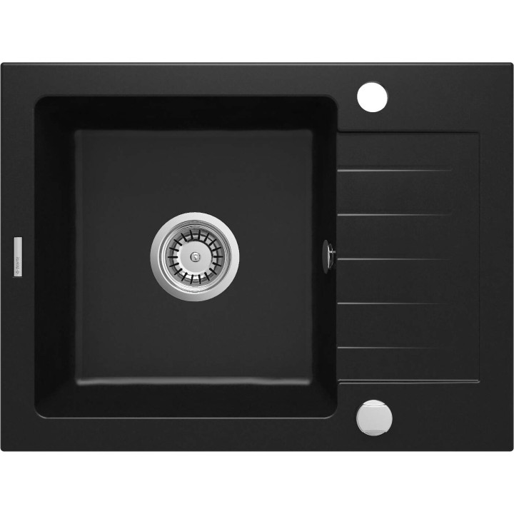 ZLEW. ZORBA NERO GRANIT 1K Z/KO 580X440X164, 3,5" + OSPRZĘT SPACE-SAVER ZQZ_N11A