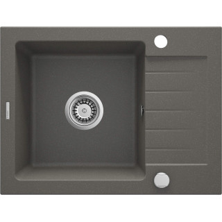 ZLEW. ZORBA ANTRACYT MET.GRANIT 1K Z/KO 580X440X164 3,5" + OSPRZĘT SPACE-SAVER ZQZ_T11A
