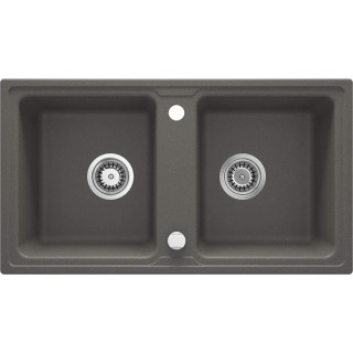 ZLEW. ZORBA ANTRACYT METALIK GRANIT 2K B/O 780X435X180, 3,5" + OSPRZĘT SPACE-SAVER ZQZ_T203